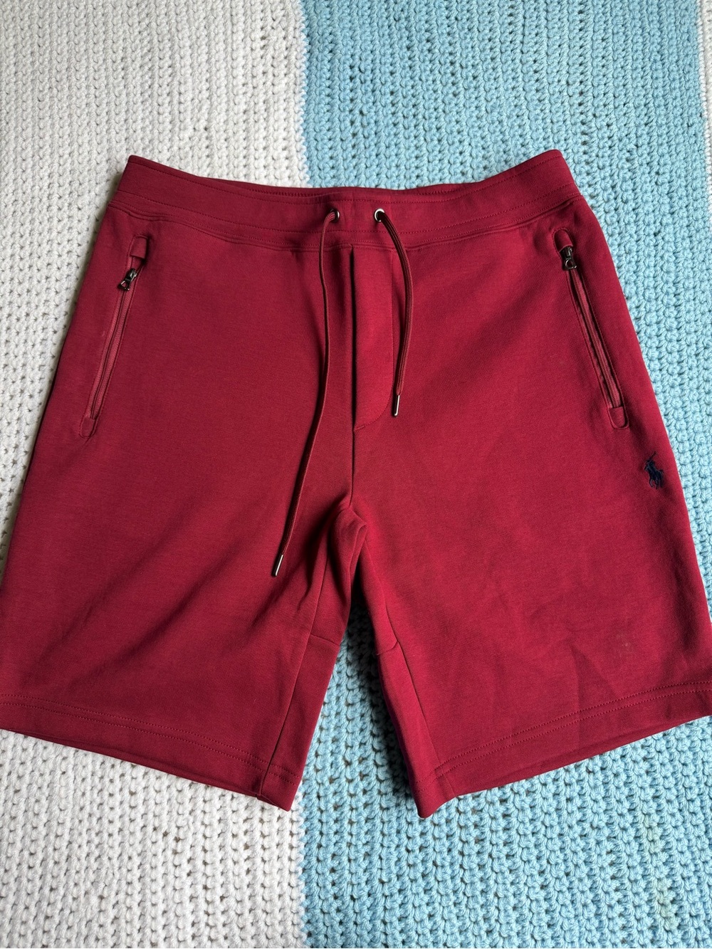 Polo by Ralph Lauren Men's Burgundy double tech Knit Drawstring Shorts